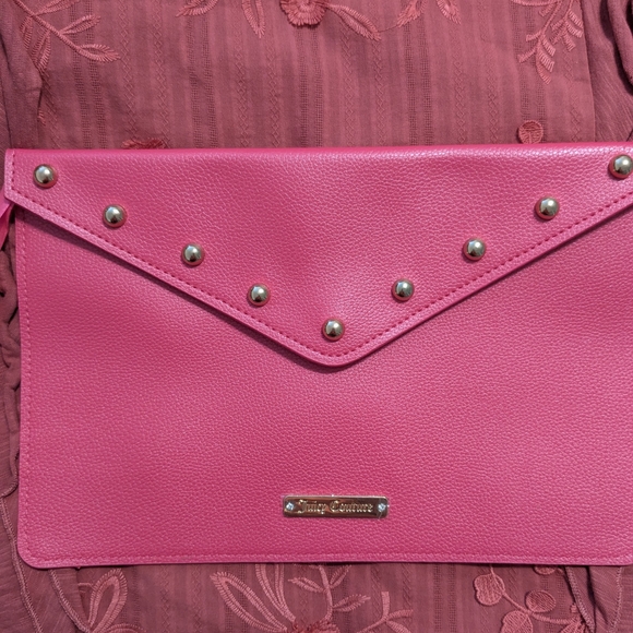 New Juicy Couture Clutch Pink Studded Clutch Make-up Bag - Picture 2 of 5